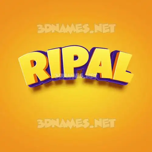 ripal in Orange Toon style - 3D name wallpaper
