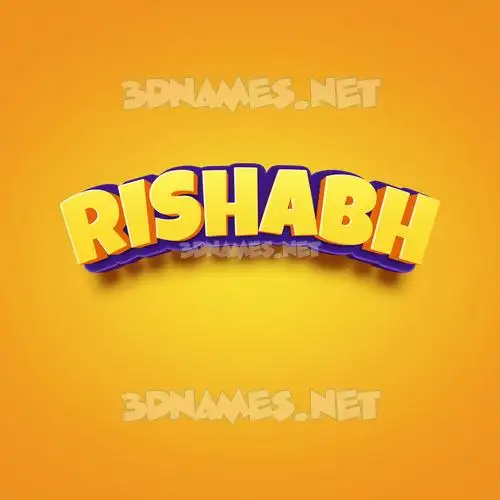 rishabh in Orange Toon style - 3D name wallpaper