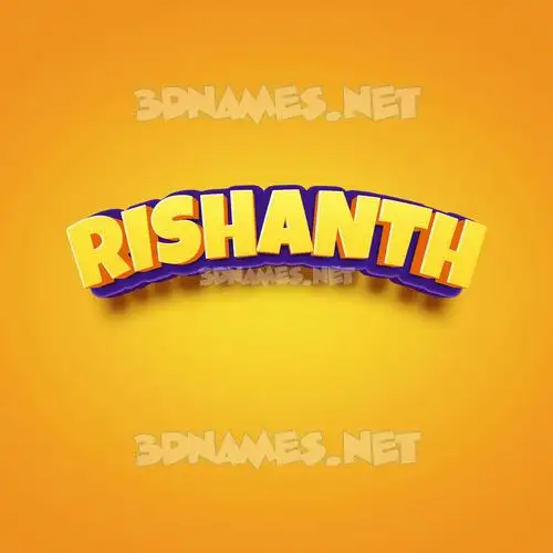 rishanth in Orange Toon style - 3D name wallpaper