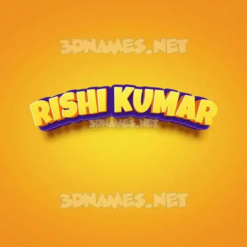 rishi kumar in Orange Toon style - 3D name wallpaper