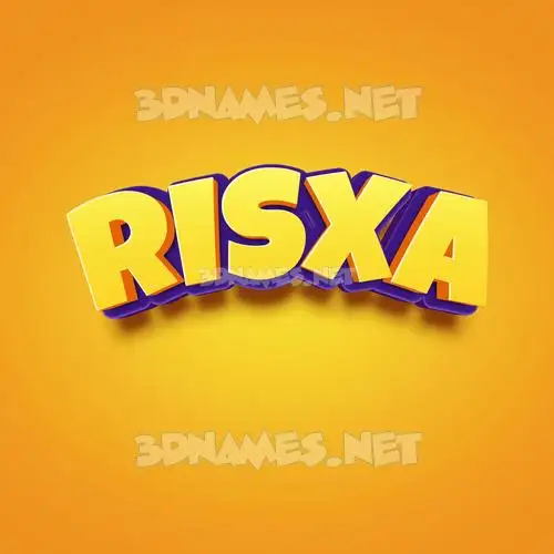 risxa in Orange Toon style - 3D name wallpaper