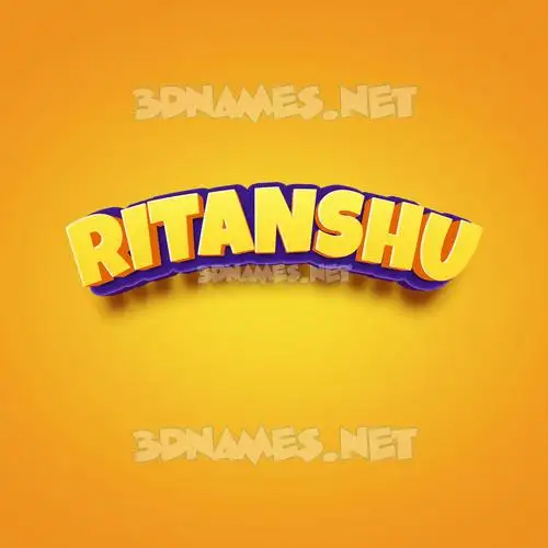 ritanshu in Orange Toon style - 3D name wallpaper