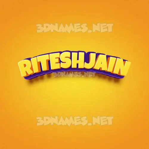 riteshjain in Orange Toon style - 3D name wallpaper