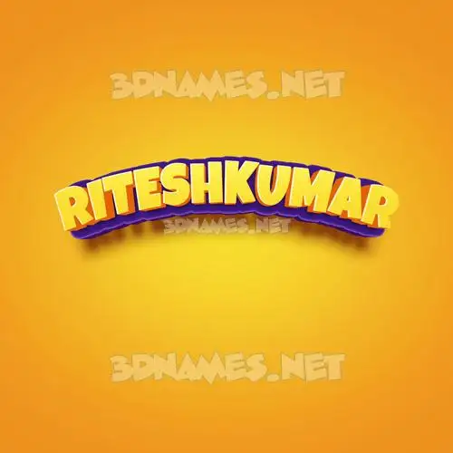 riteshkumar in Orange Toon style - 3D name wallpaper