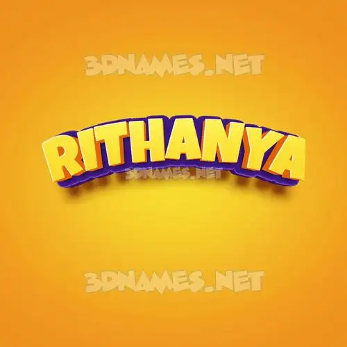 rithanya in Orange Toon style - 3D name wallpaper
