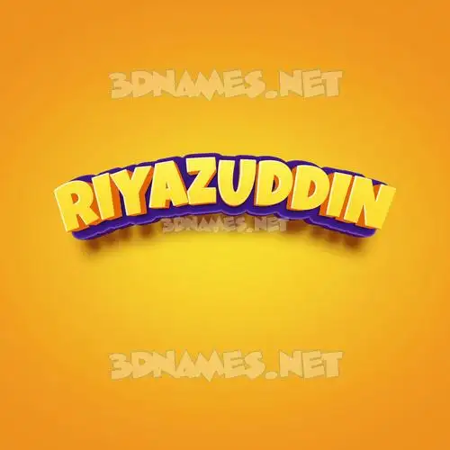 riyazuddin in Orange Toon style - 3D name wallpaper