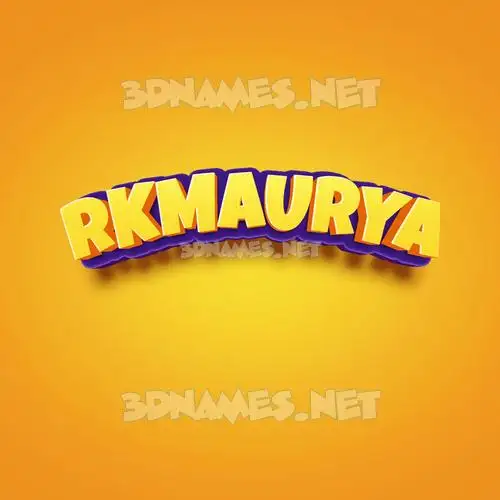rkmaurya in Orange Toon style - 3D name wallpaper