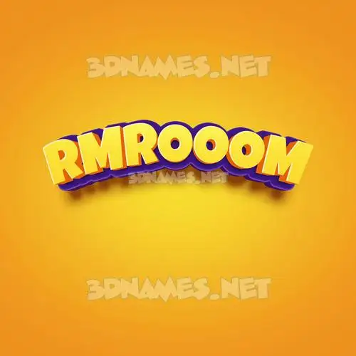 rmrooom in Orange Toon style - 3D name wallpaper