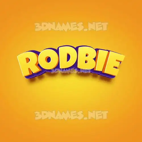 rodbie in Orange Toon style - 3D name wallpaper
