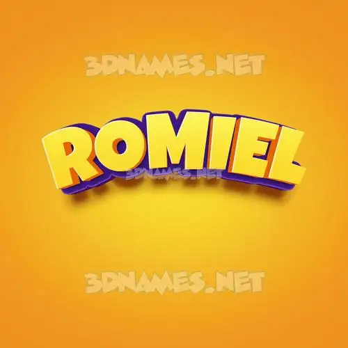 romiel in Orange Toon style - 3D name wallpaper romiel in Orange Toon style - 3D name wallpaper