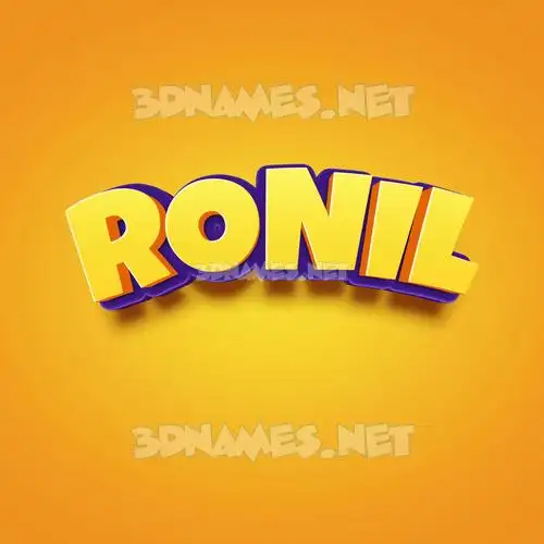 ronil in Orange Toon style - 3D name wallpaper