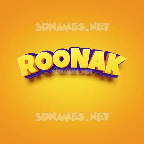 roonak in Orange Toon style - 3D name wallpaper