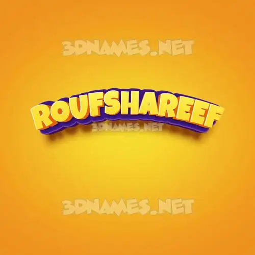roufshareef in Orange Toon style - 3D name wallpaper roufshareef in Orange Toon style - 3D name wallpaper