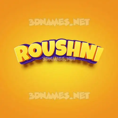 roushni in Orange Toon style - 3D name wallpaper roushni in Orange Toon style - 3D name wallpaper