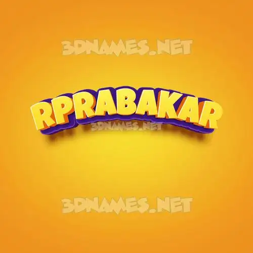 rprabakar in Orange Toon style - 3D name wallpaper