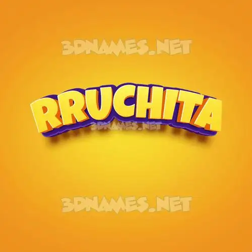 rruchita in Orange Toon style - 3D name wallpaper