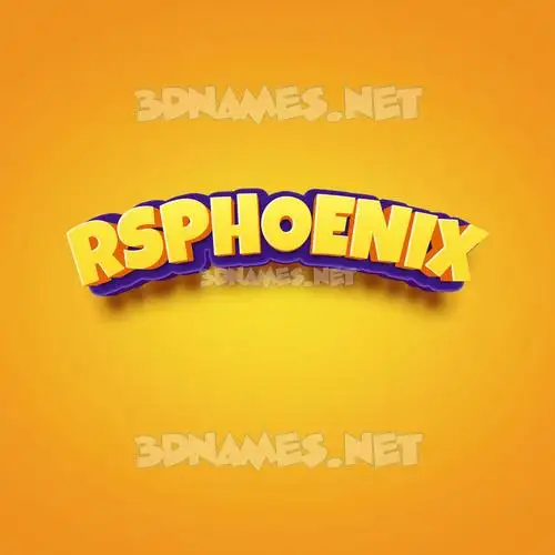 rsphoenix in Orange Toon style - 3D name wallpaper