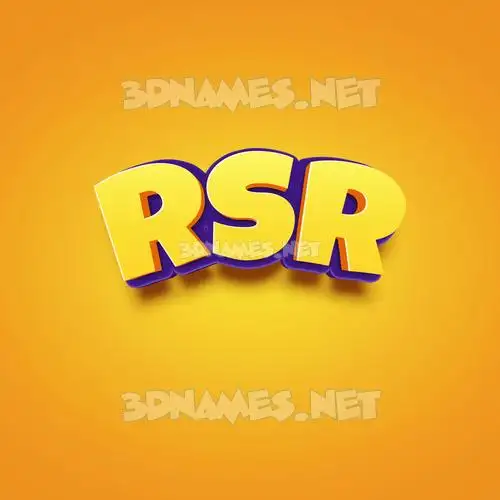 rsr in Orange Toon style - 3D name wallpaper