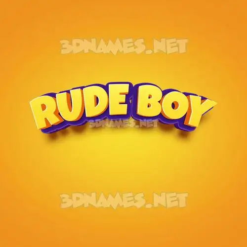 rude boy in Orange Toon style - 3D name wallpaper