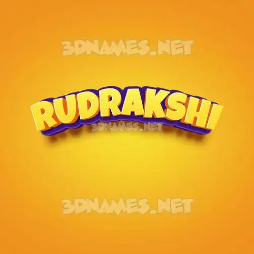 rudrakshi in Orange Toon style - 3D name wallpaper