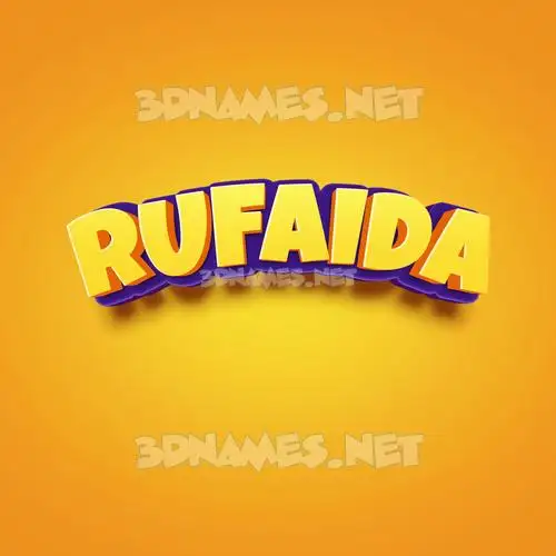 rufaida in Orange Toon style - 3D name wallpaper