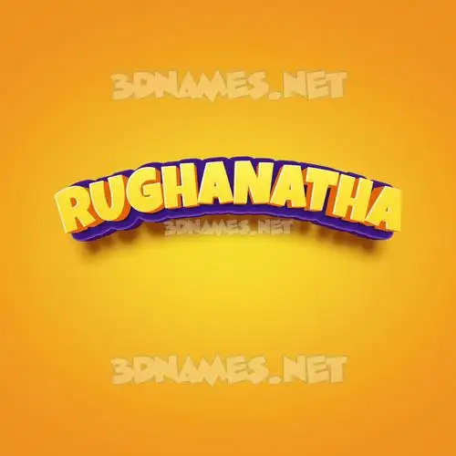 rughanatha in Orange Toon style - 3D name wallpaper