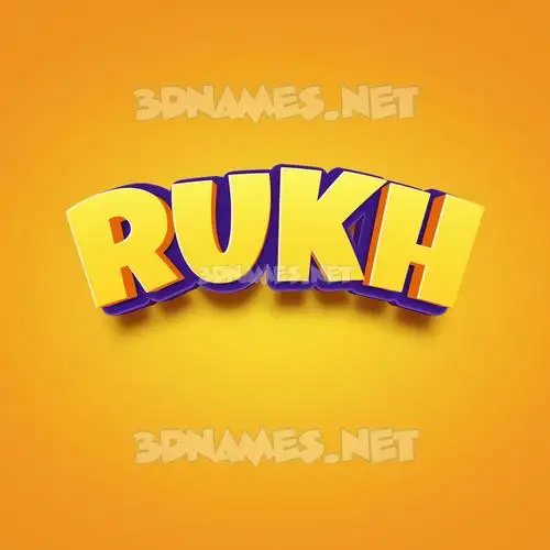 rukh in Orange Toon style - 3D name wallpaper