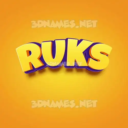 ruks in Orange Toon style - 3D name wallpaper ruks in Orange Toon style - 3D name wallpaper