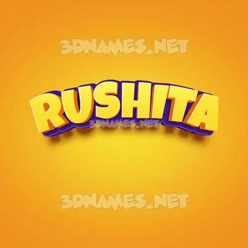 rushita in Orange Toon style - 3D name wallpaper