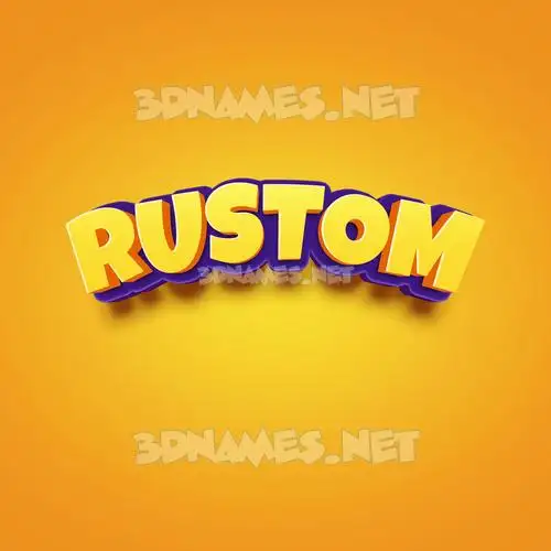 rustom in Orange Toon style - 3D name wallpaper rustom in Orange Toon style - 3D name wallpaper