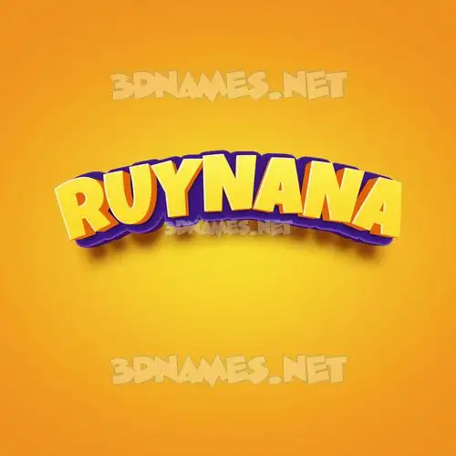 ruynana in Orange Toon style - 3D name wallpaper