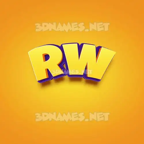 rw in Orange Toon style - 3D name wallpaper rw in Orange Toon style - 3D name wallpaper