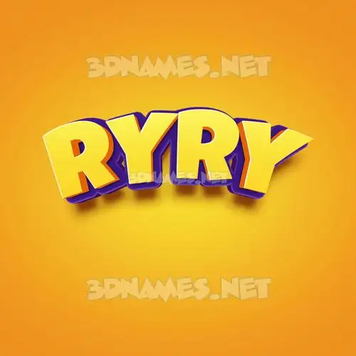 ryry in Orange Toon style - 3D name wallpaper