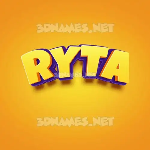ryta in Orange Toon style - 3D name wallpaper ryta in Orange Toon style - 3D name wallpaper
