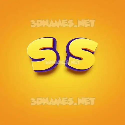 s s in Orange Toon style - 3D name wallpaper