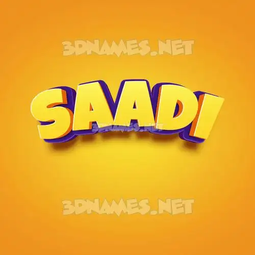 saadi in Orange Toon style - 3D name wallpaper