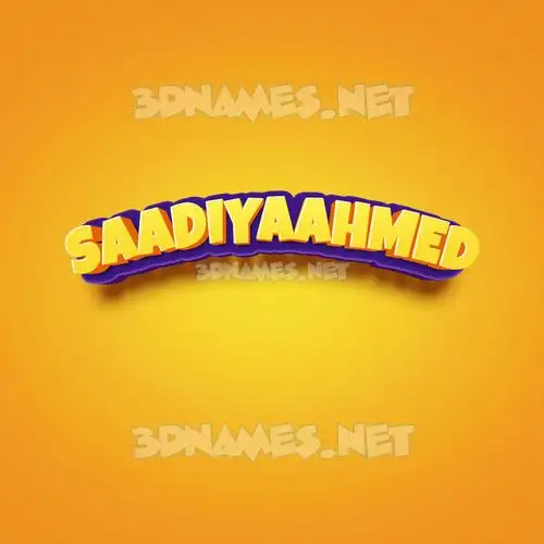 saadiyaahmed in Orange Toon style - 3D name wallpaper