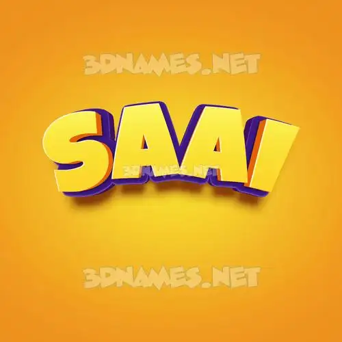 saai in Orange Toon style - 3D name wallpaper