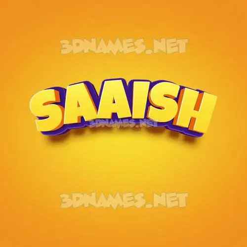 saaish in Orange Toon style - 3D name wallpaper