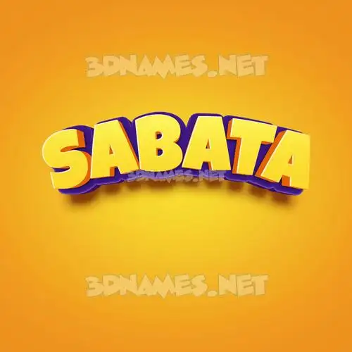 sabata in Orange Toon style - 3D name wallpaper