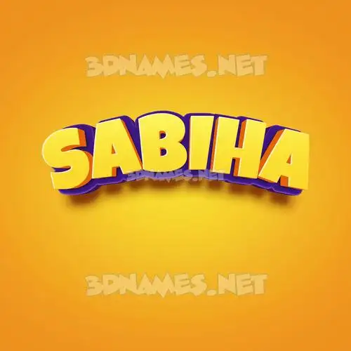 sabiha in Orange Toon style - 3D name wallpaper