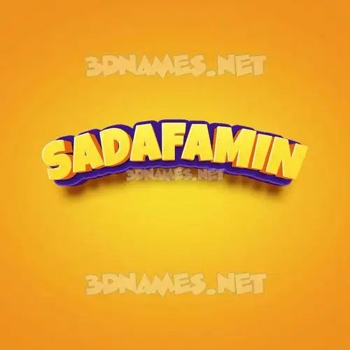 sadafamin in Orange Toon style - 3D name wallpaper