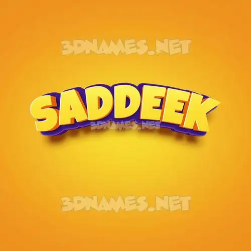 saddeek in Orange Toon style - 3D name wallpaper