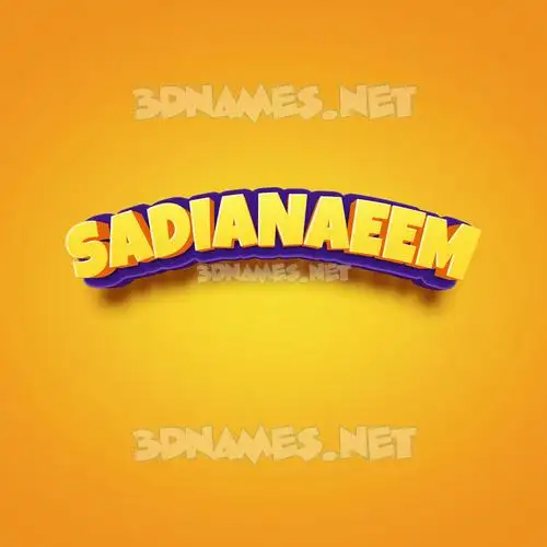 sadianaeem in Orange Toon style - 3D name wallpaper