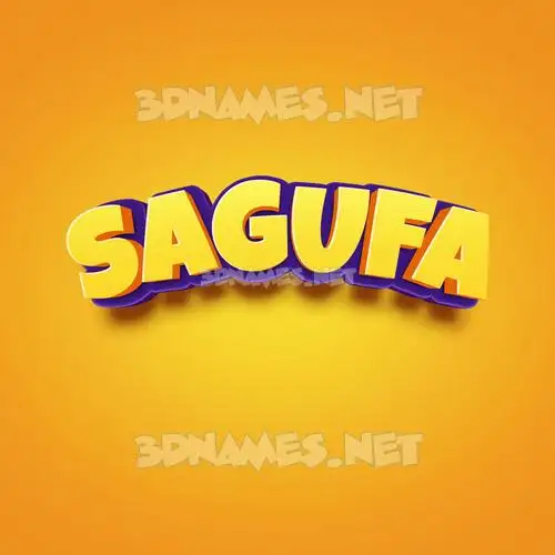 sagufa in Orange Toon style - 3D name wallpaper