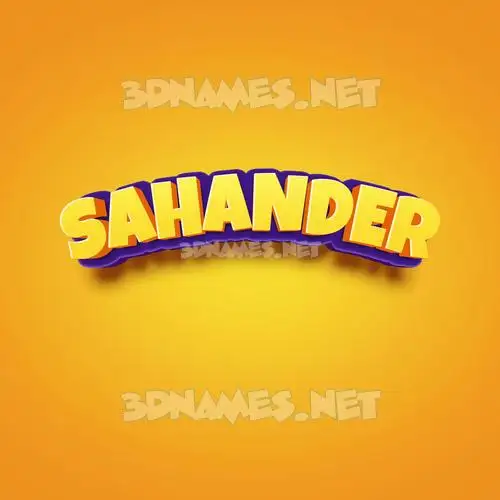 sahander in Orange Toon style - 3D name wallpaper sahander in Orange Toon style - 3D name wallpaper
