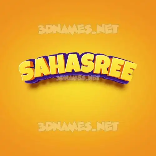 sahasree in Orange Toon style - 3D name wallpaper