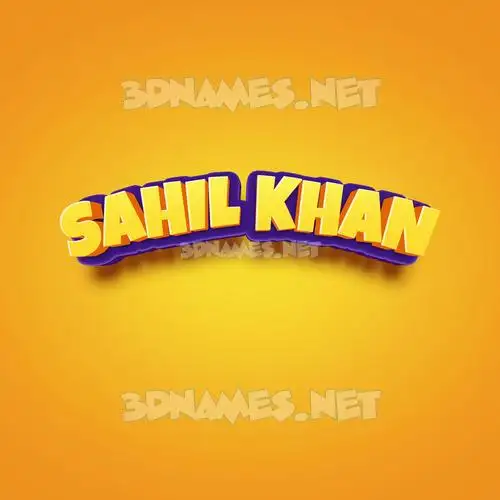 sahil khan in Orange Toon style - 3D name wallpaper