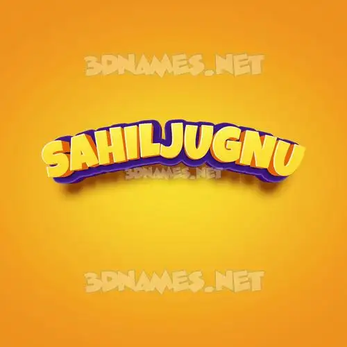 sahiljugnu in Orange Toon style - 3D name wallpaper