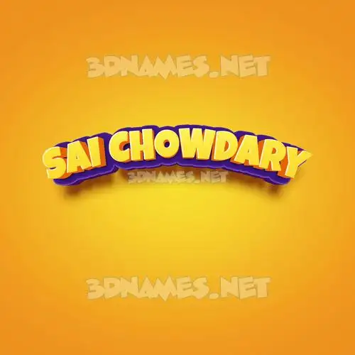 sai chowdary in Orange Toon style - 3D name wallpaper